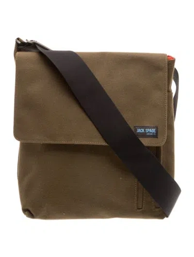 Pre-owned Jack Spade Canvas Messenger Bag In Green