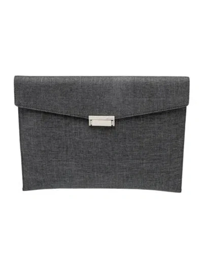 Pre-owned Jack Spade Canvas Portfolio In Gray