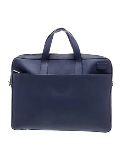 Pre-owned Jack Spade Leather Briefcase In Blue