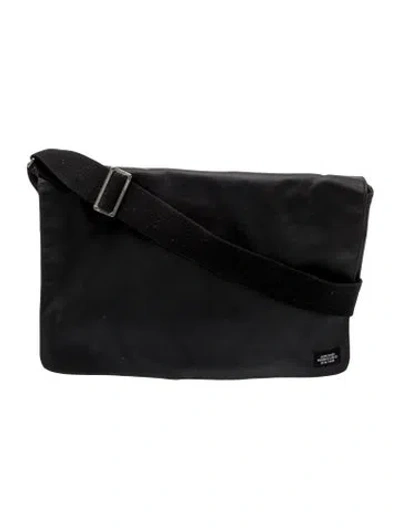 Pre-owned Jack Spade Leather Messenger Bag In Black