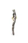 Jack Vartanian Womens 18kt Gold Diamond Voyear Omega Dangle Earrings 1.25" 3g In Silver