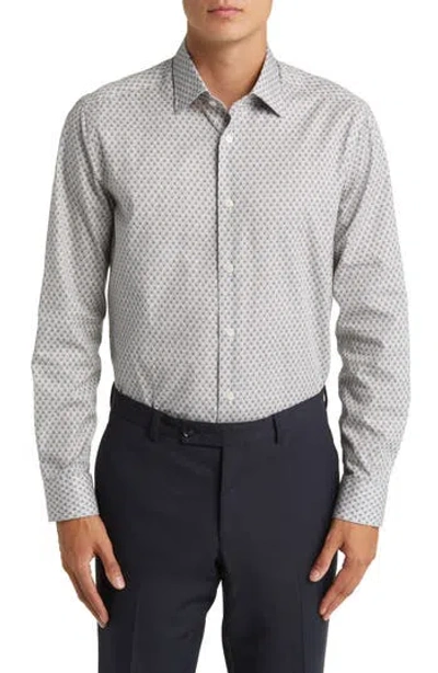 Jack Victor Adam Contemporary Fit Geo Print Cotton Button-up Shirt In Gray