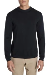 Jack Victor Bartholomew Geo Pattern Cotton & Silk Crewneck Sweater In Black