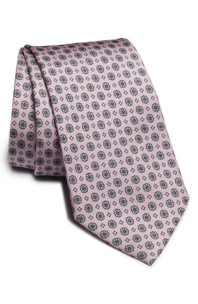 Jack Victor Belmont Floral Medallion Print Silk Tie In Pink