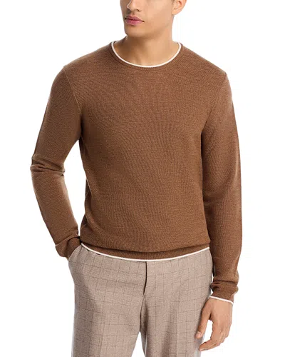Jack Victor Belvedere Tipped Crewneck Sweater In Brown