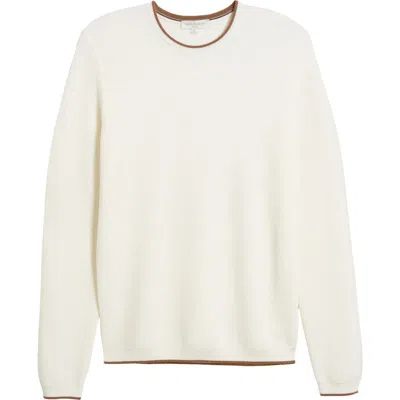Jack Victor Belvedere Tipped Merino Wool Sweater In Ecru
