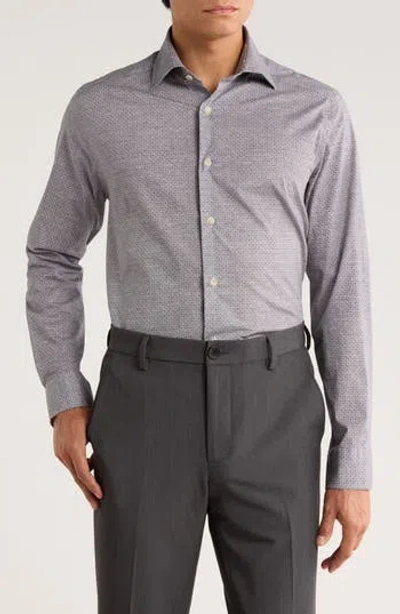 Jack Victor Bruce Stretch Cotton Dress Shirt In Gray