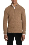 Jack Victor Canora Lambswool Blend Half Zip Pullover In Brown