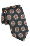 Jack Victor Charest Medallion Silk Tie In Pink