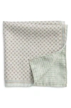 Jack Victor Claude Reversible Silk Pocket Square In Green