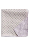 Jack Victor Claude Reversible Silk Pocket Square In Lavender