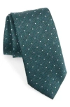 Jack Victor Cotton Blend Tie In Green