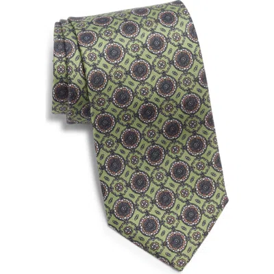 Jack Victor Cromwell Medallion Print Silk Tie In Green