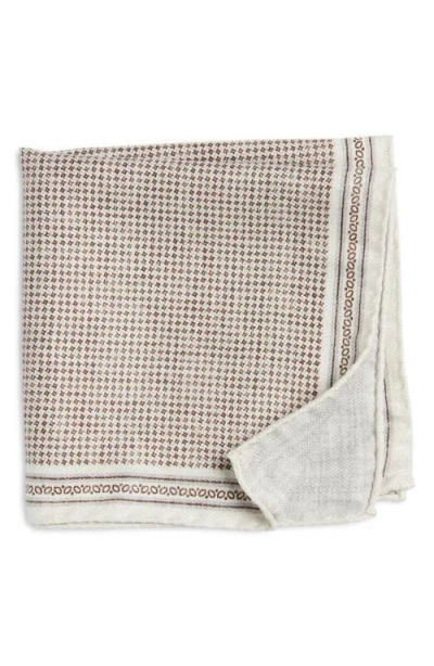 Jack Victor Cypress Silk Pocket Square In Neutral