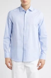 Jack Victor Danforth Stretch Cotton & Linen Blend Dress Shirt In Blue