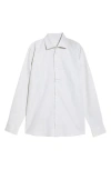 Jack Victor Danforth Stretch Cotton & Linen Blend Dress Shirt In White