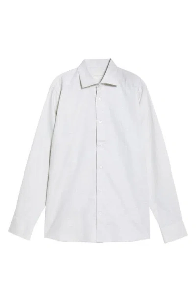 Jack Victor Danforth Stretch Cotton & Linen Blend Dress Shirt In White