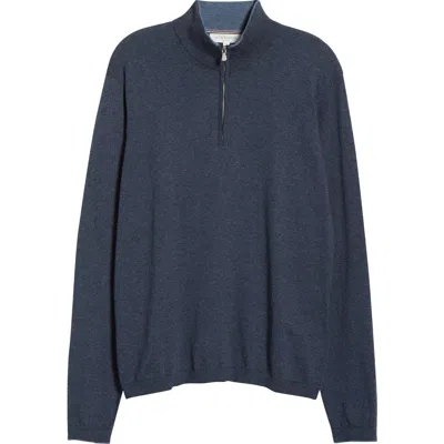 Jack Victor Daniel Quarter-zip Cotton Sweater In Blue