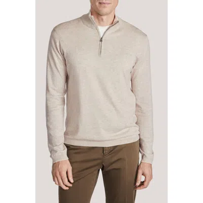 Jack Victor Daniel Quarter-zip Cotton Sweater In Brown