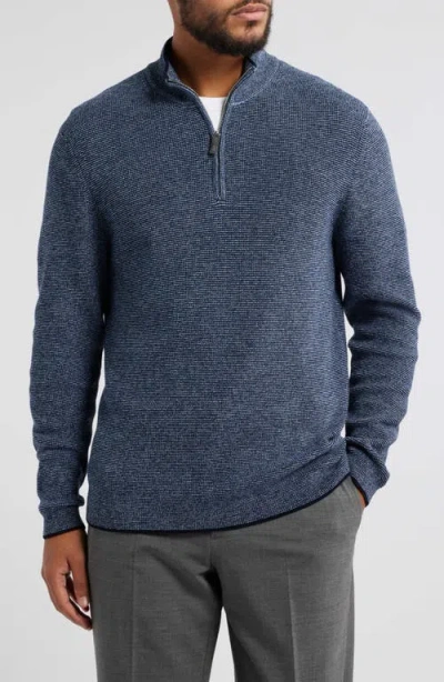 Jack Victor Daulac Quarter Zip Pullover In Navy