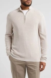 Jack Victor Daulac Quarter Zip Pullover In Sand