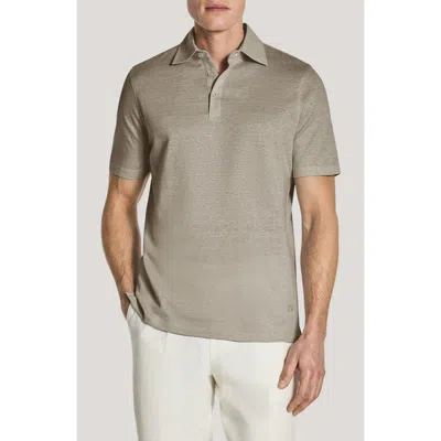Jack Victor Davis Cotton Blend Piqué Polo In Green