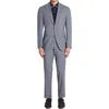 Jack Victor Dean Soft Constructed Plaid Stretch Wool Suit In Grey