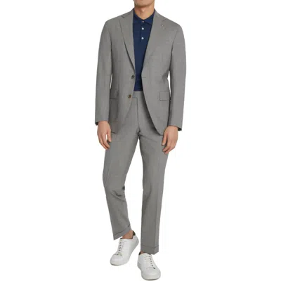 Jack Victor Dean Soft Constructed Stretch Wool Suit In Medium Grey