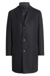 Jack Victor Delroy Wool Topcoat In Black