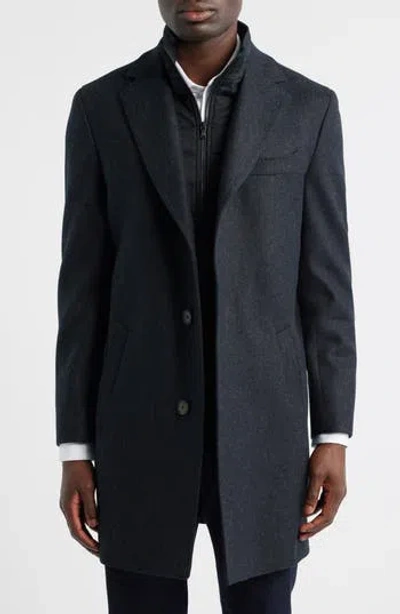 Jack Victor Delroy Wool Topcoat In Blue