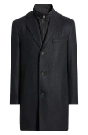 JACK VICTOR JACK VICTOR DELROY WOOL TOPCOAT WITH REMOVABLE BIB