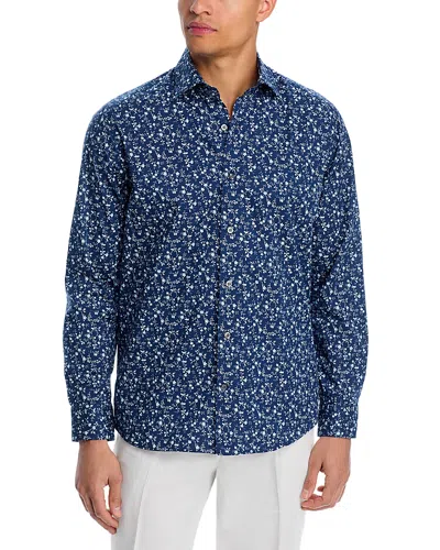 Jack Victor Douglas Floral Print Shirt In Blue