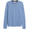 Jack Victor Drummond Tipped Combed Cotton Sweater In Blue