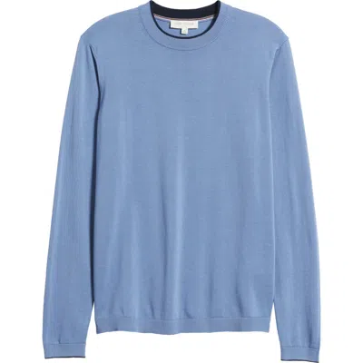 Jack Victor Drummond Tipped Combed Cotton Sweater In Blue