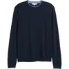 Jack Victor Drummond Tipped Combed Cotton Sweater In Blue