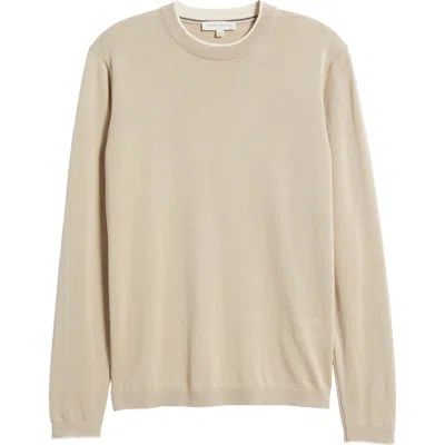 Jack Victor Drummond Tipped Combed Cotton Sweater In Gray
