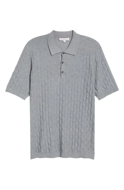 Jack Victor Dylan Cotton & Silk Jacquard Polo Sweater In Gray