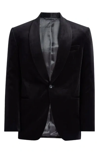 Jack Victor Edison Cotton Stretch Velvet Dinner Jacket In Black