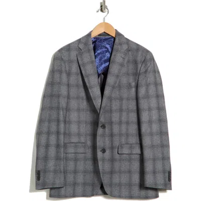 Jack Victor Elex Plaid Wool Blend Sport Coat In Gray
