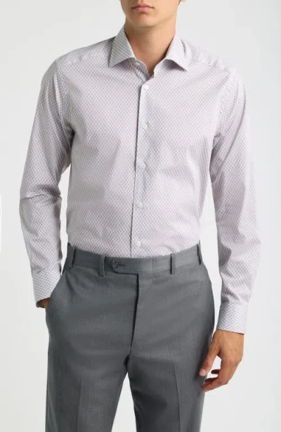 Jack Victor Equestrian Print Long Sleeve Sport Shirt In Gray