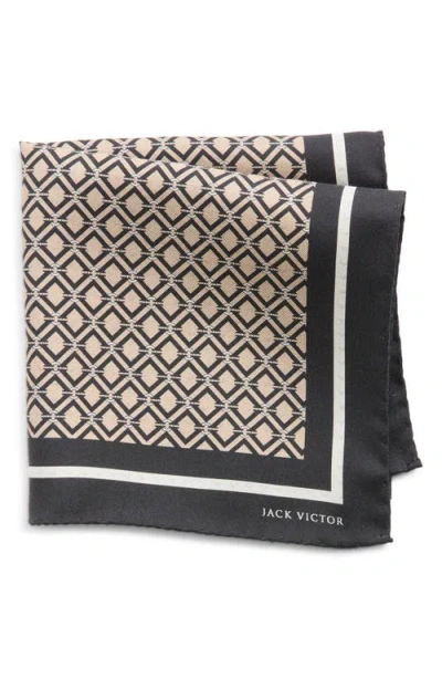 Jack Victor Equestrian Silk Pocket Square In Multi