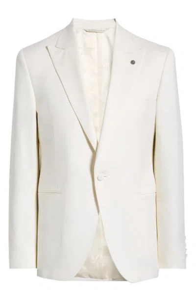 Jack Victor Erie Off White Super 100s Wool Peak Lapel Dinner Jacket