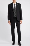 Jack Victor Espirit Solid Stretch Wool Suit In Black