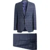 Jack Victor Esprit Blue Plaid Wool Suit In Blue