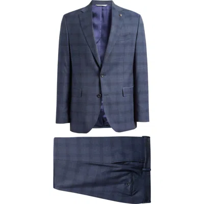 Jack Victor Esprit Blue Plaid Wool Suit