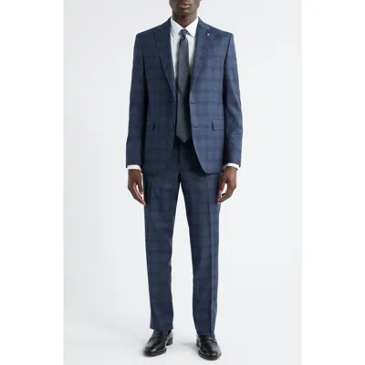 Jack Victor Esprit Blue Plaid Wool Suit