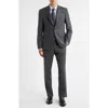Jack Victor Esprit Charcoal Grey Bird's Eye Super 120s Wool Suit In Gray
