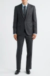 Jack Victor Esprit Charcoal Grey Mélange Wool Suit In Gray
