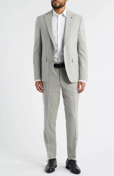 Jack Victor Esprit Contemporary Fit Light Grey Mélange Stretch Wool Suit In Gray