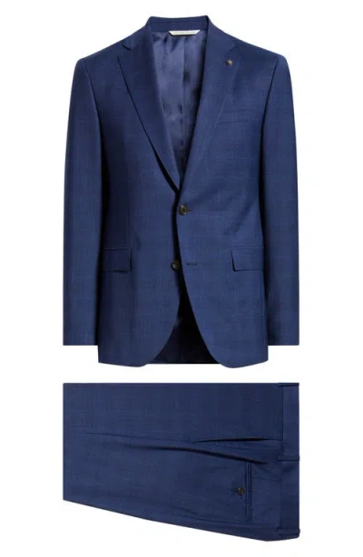 Jack Victor Esprit Contemporary Fit Navy Plaid Wool Suit In Blue